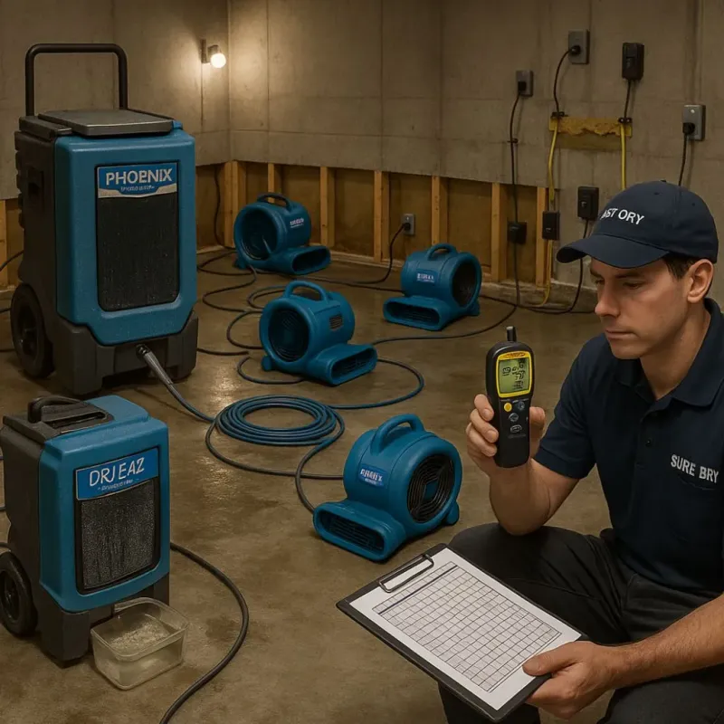 Structural Drying and Dehumidification process in Watford City, ND